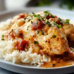 Smothered Chicken and Rice Dish