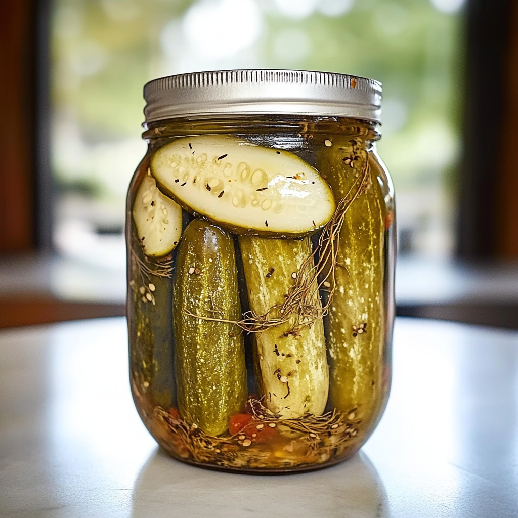 Recipe preparation for Killer Spicy Garlic Dill Pickle