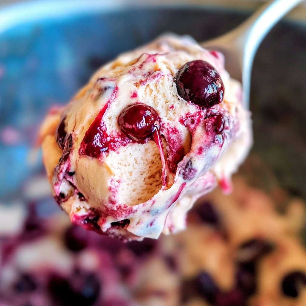Recipe preparation for Cherry frozen yogurt