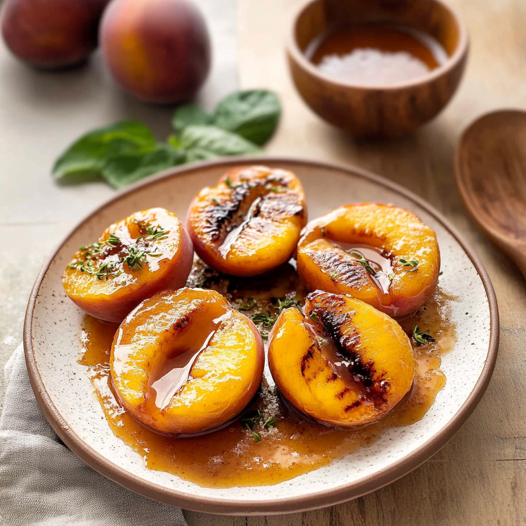 Recipe preparation for Grilled peach recipe