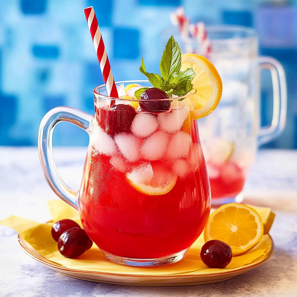 Recipe preparation for Cherry lemonade homemade