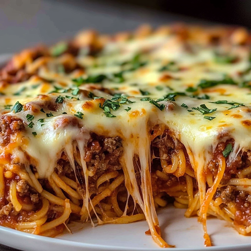 Recipe preparation for Spaghetti Pie