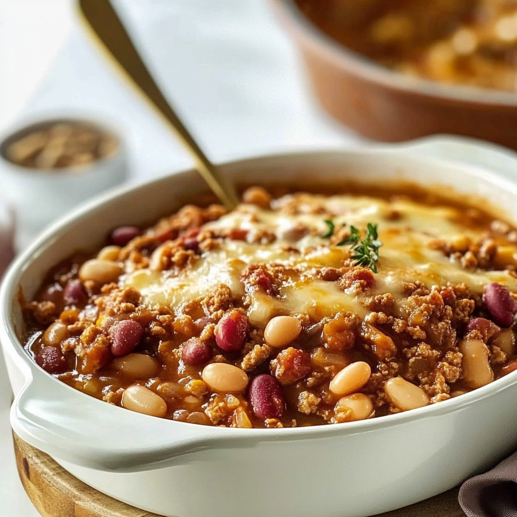 Recipe preparation for Three Bean Casserole
