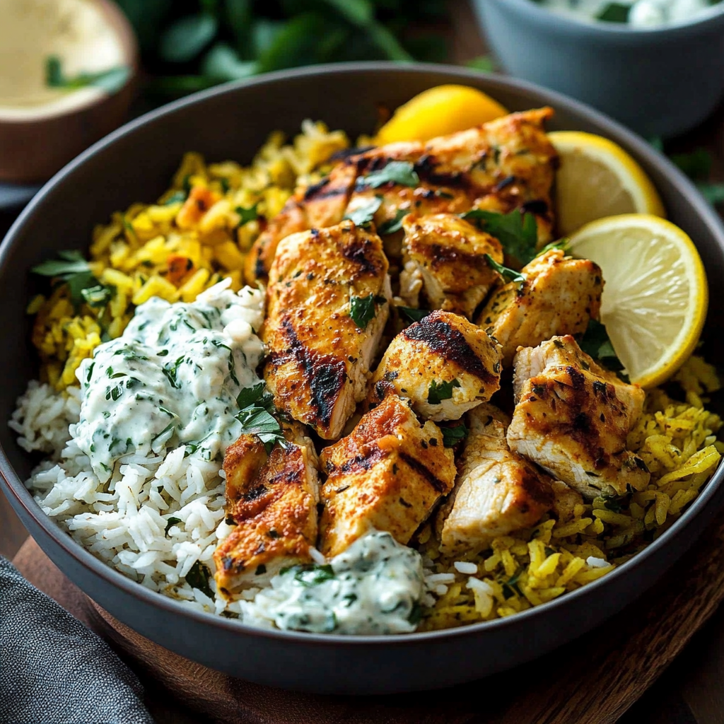 Recipe preparation for Dump and Bake Chicken Tzatziki Rice
