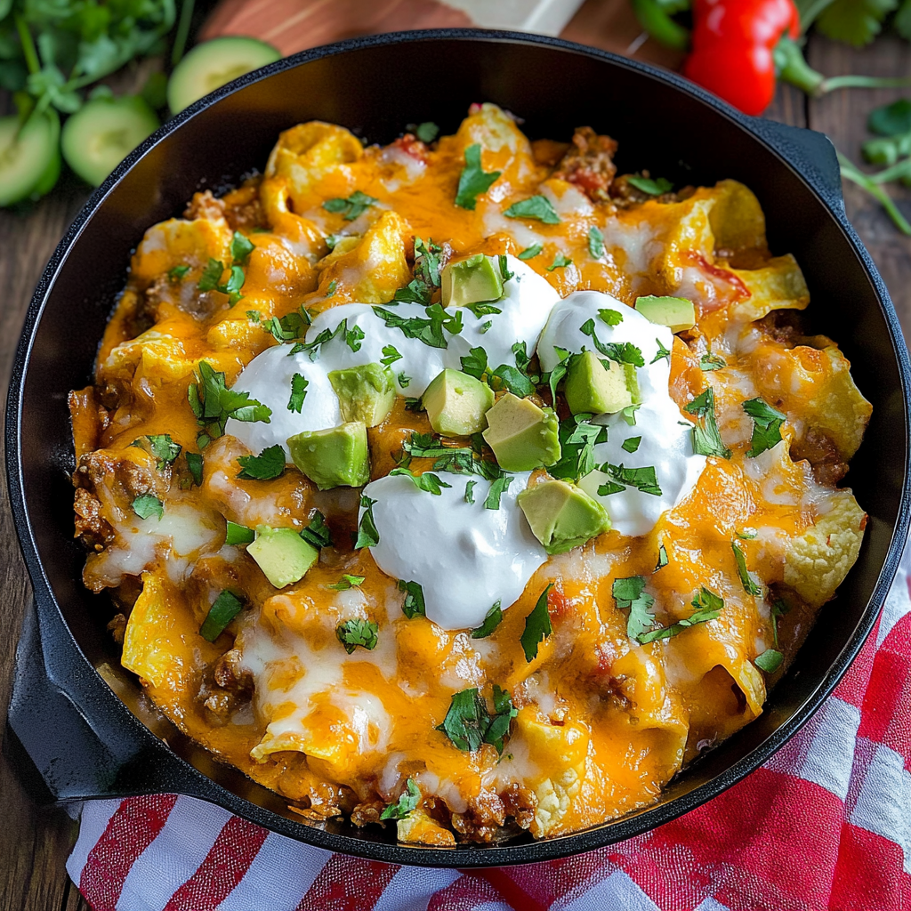 Recipe preparation for Cheesy Beef Enchilada Tortellini