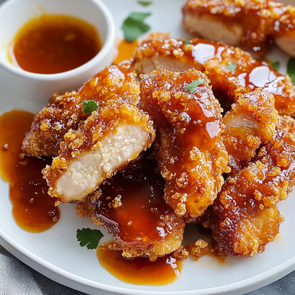 Recipe preparation for Baked Crunchy Hot Honey Chicken