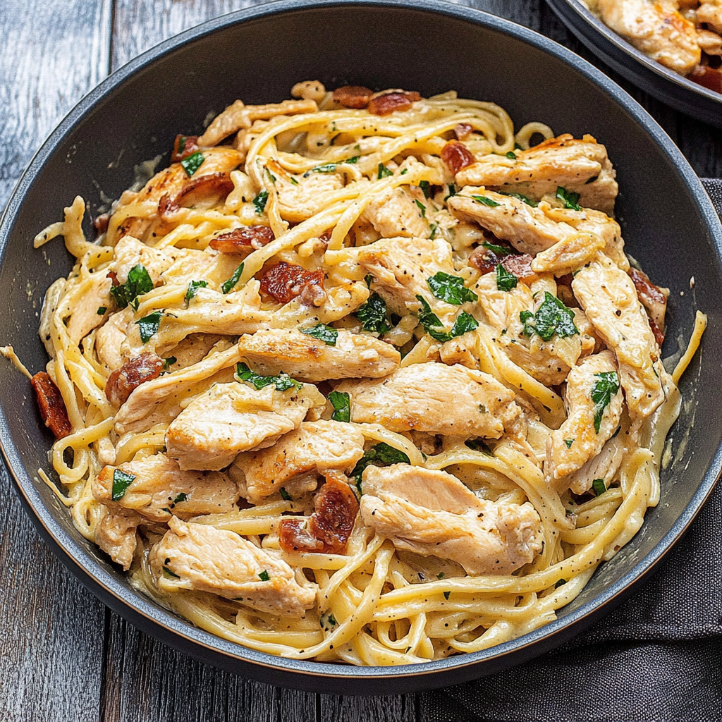 Recipe preparation for Chicken Carbonara