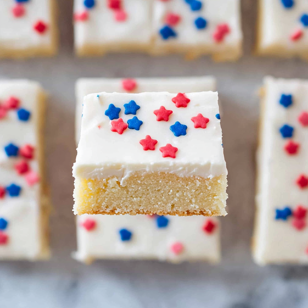 Recipe preparation for Patriotic Sugar Cookie Bars