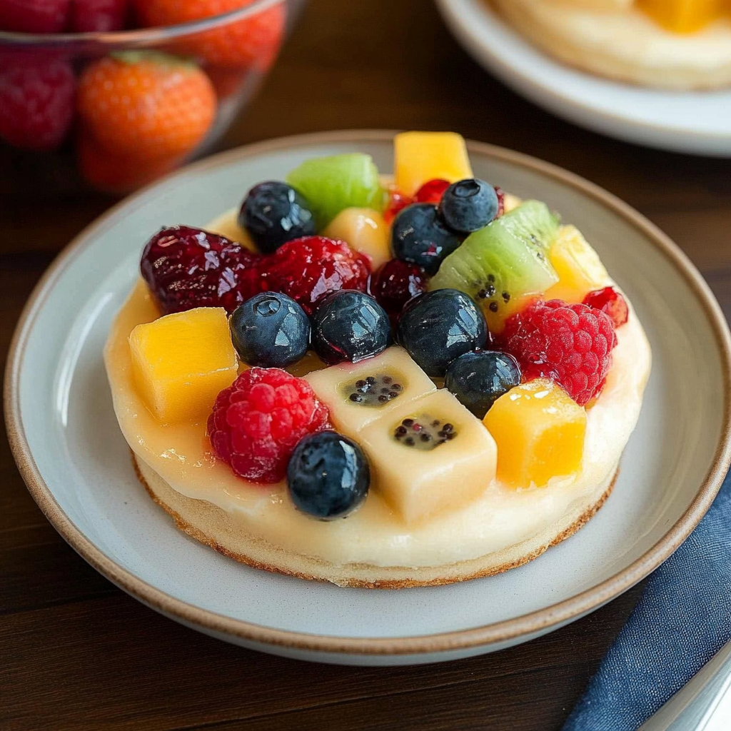 Recipe preparation for Mini Fruit Pizzas