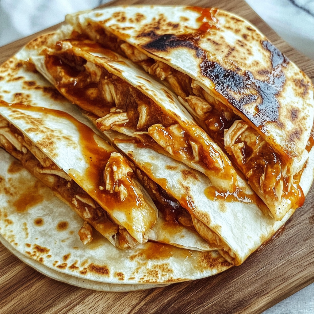 Recipe preparation for BBQ Chicken Quesadillas