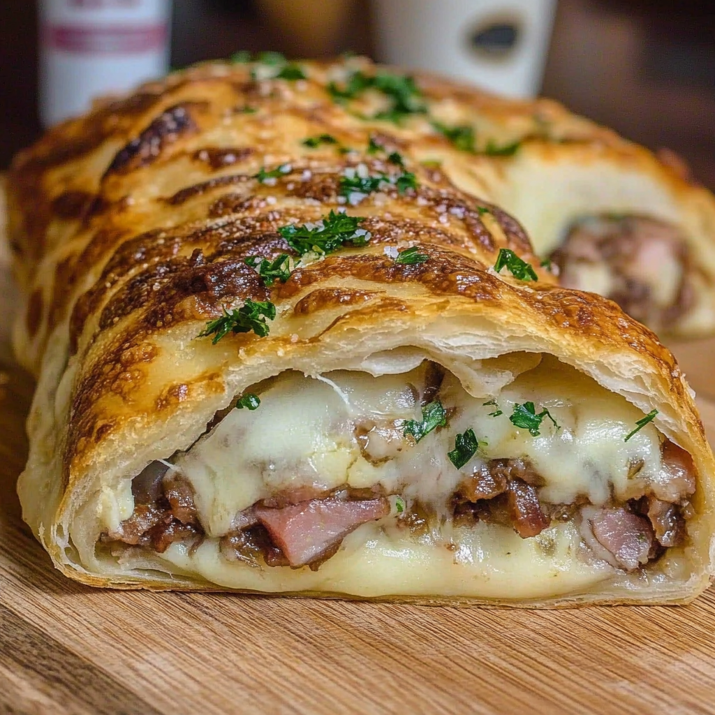 Recipe preparation for Philly Cheesesteak Stromboli