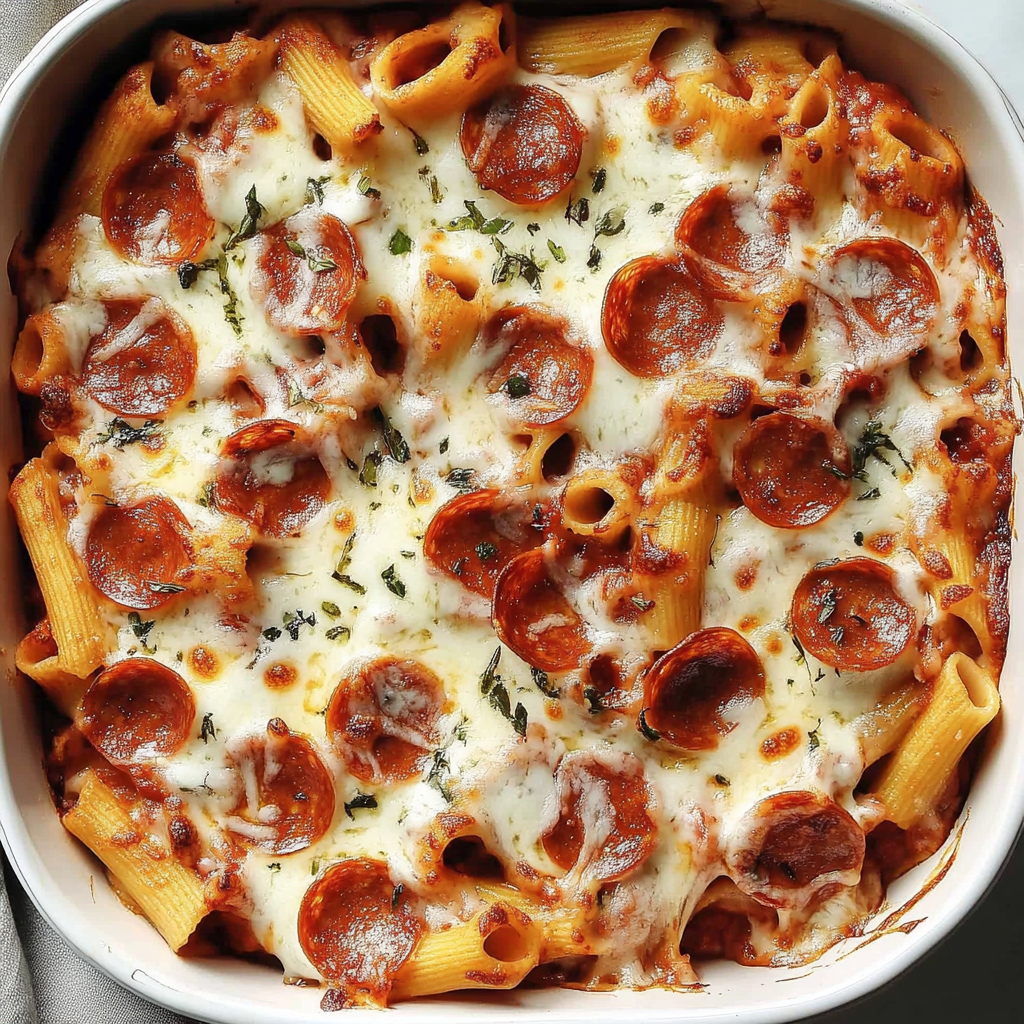 Recipe preparation for Pizza Pasta Bake