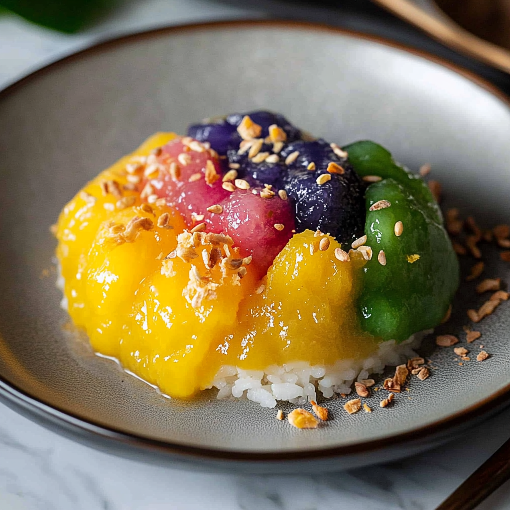 Recipe preparation for Thai mango sticky rice