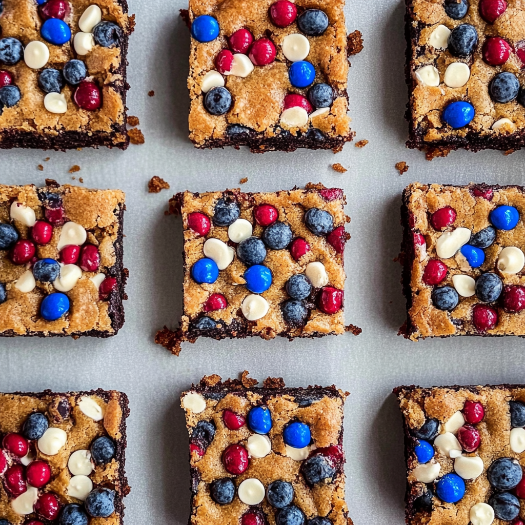 Recipe preparation for Fourth of July Cookie Bars