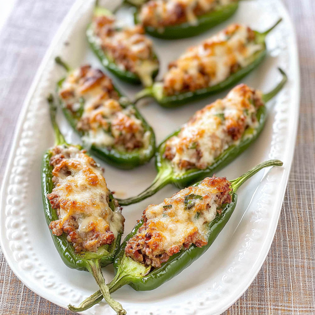 Recipe preparation for Sausage Stuffed Jalapenos