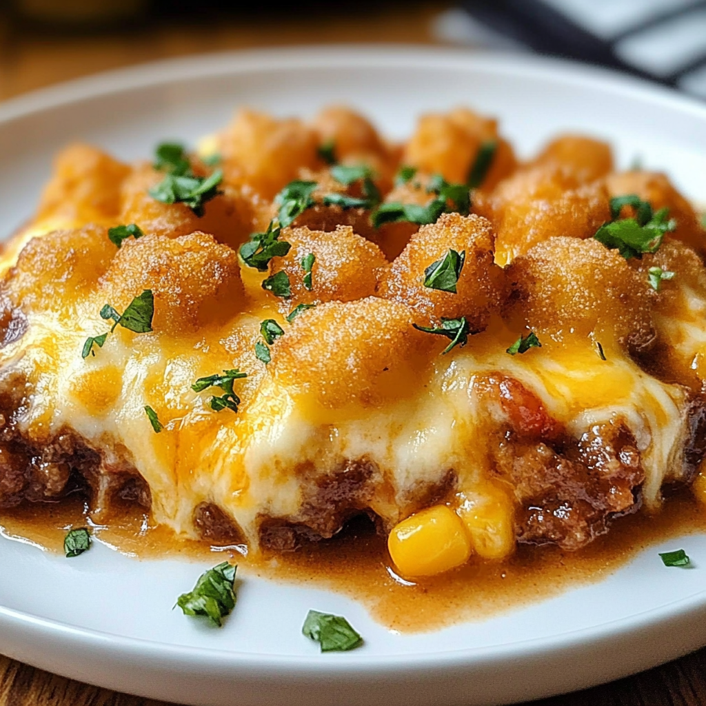 Recipe preparation for Effortless Cowboy Casserole Tots