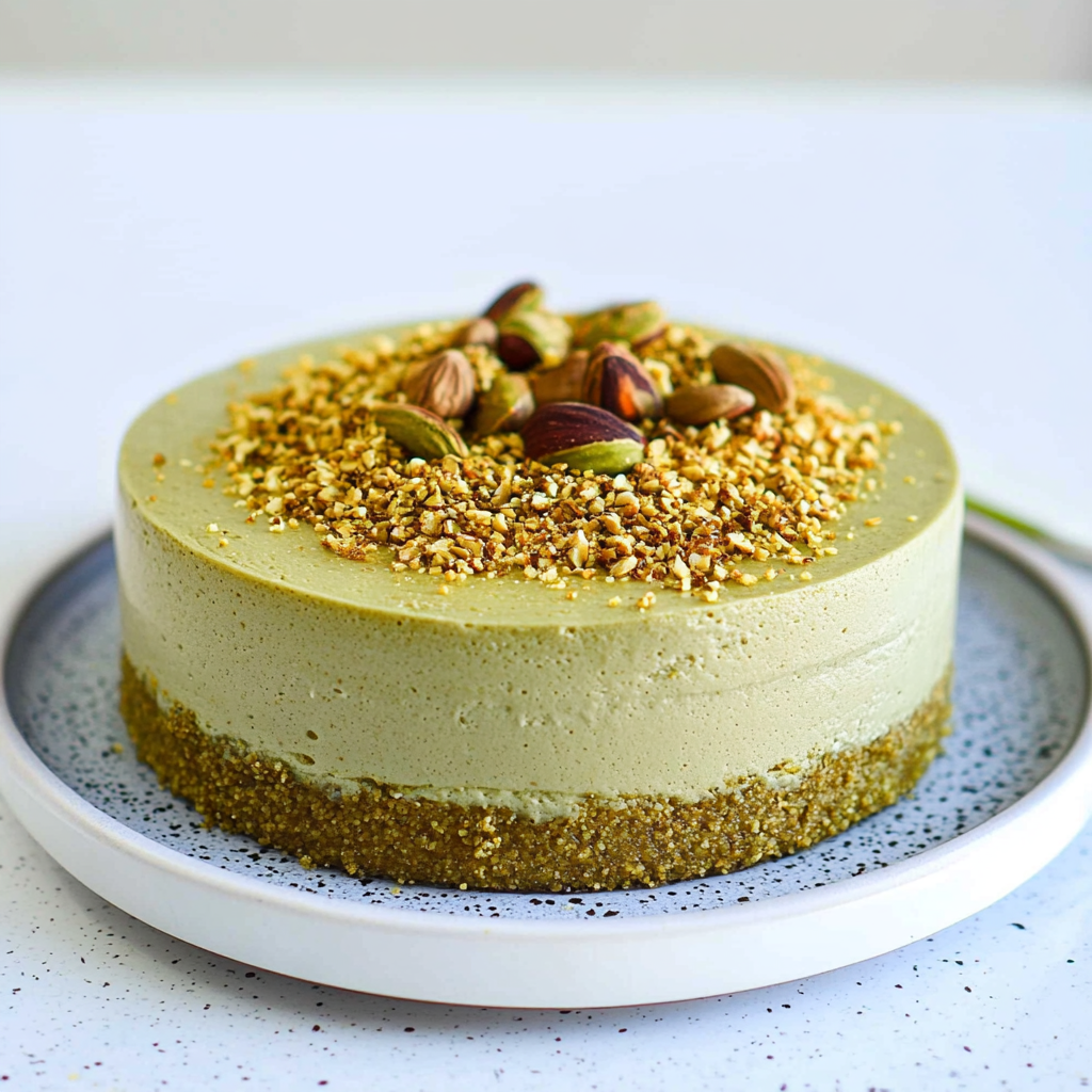 Recipe preparation for Pistachio Cheesecake