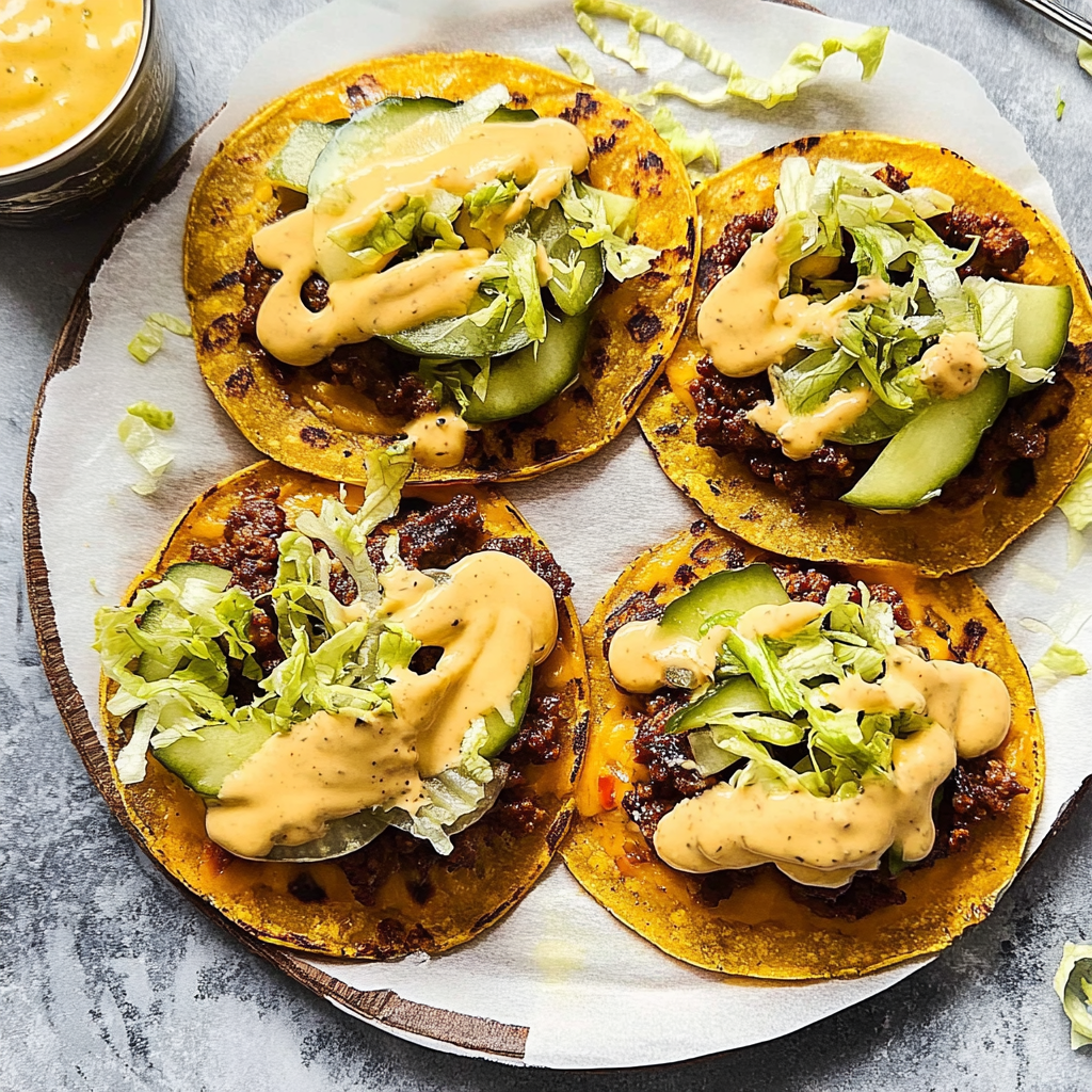 Recipe preparation for Smashed Burger Tacos