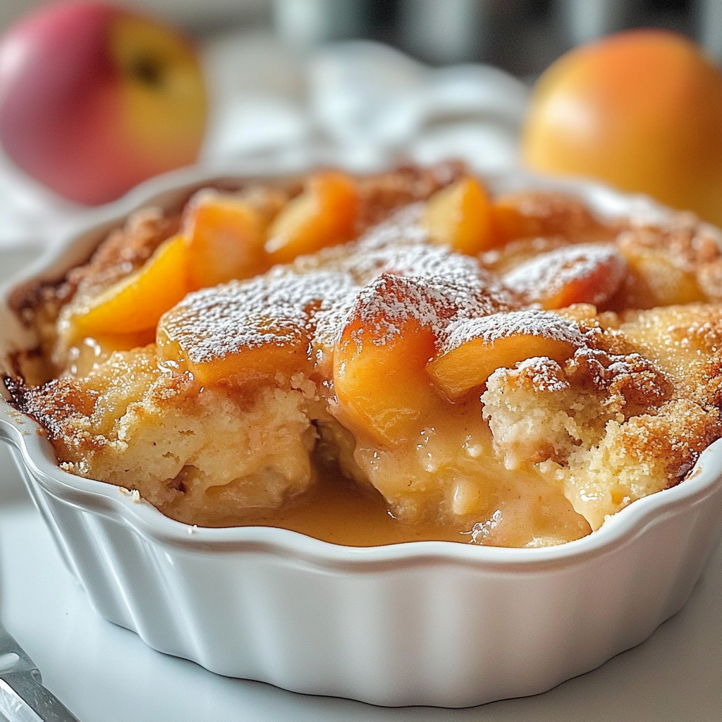 Recipe preparation for Tennessee Peach Pudding