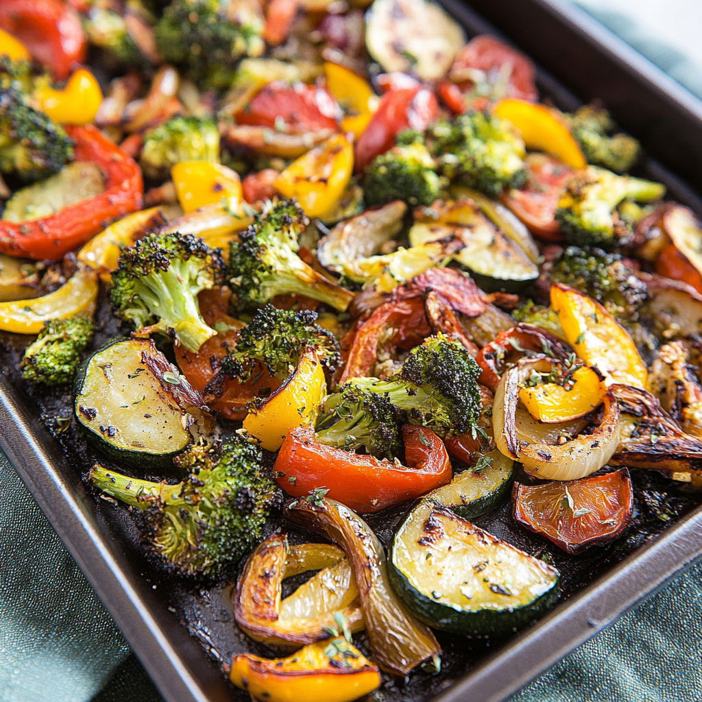 Recipe preparation for Garlic Herb Roasted Veggies