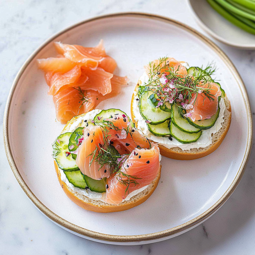 Recipe preparation for Smoked Salmon Bagel
