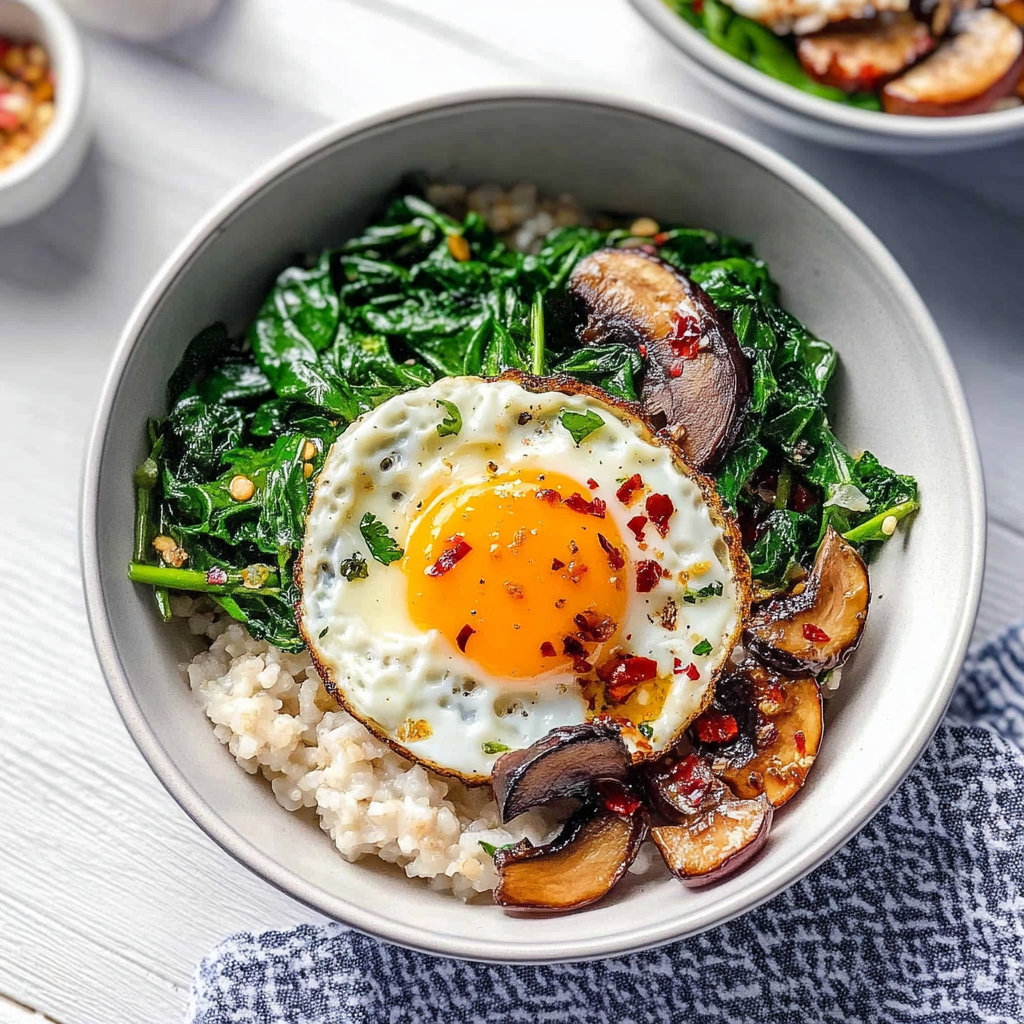 Recipe preparation for Savory Oatmeal with Egg