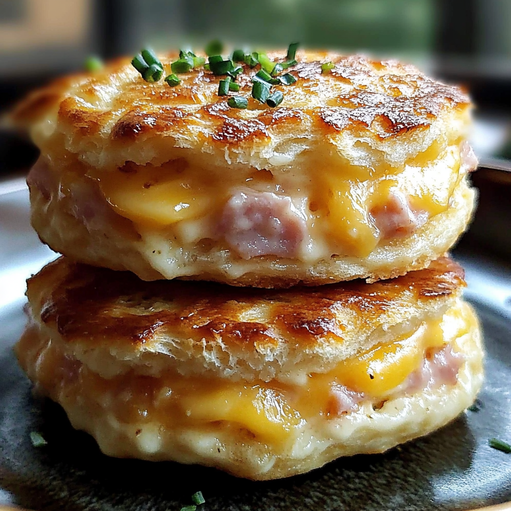 Recipe preparation for Ham and Cheese Butter Biscuits