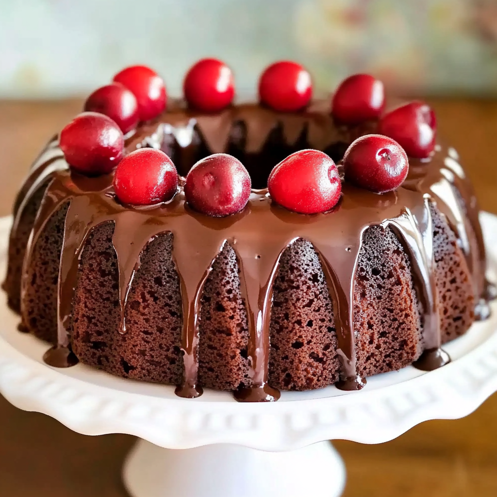 Recipe preparation for Cherry chocolate cake