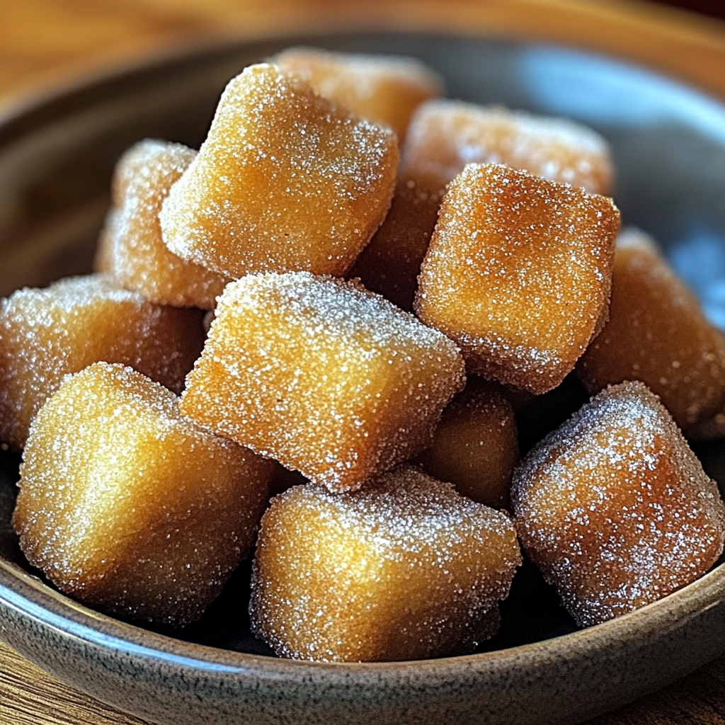 Recipe preparation for Cinnamon Sugar Churro Bites