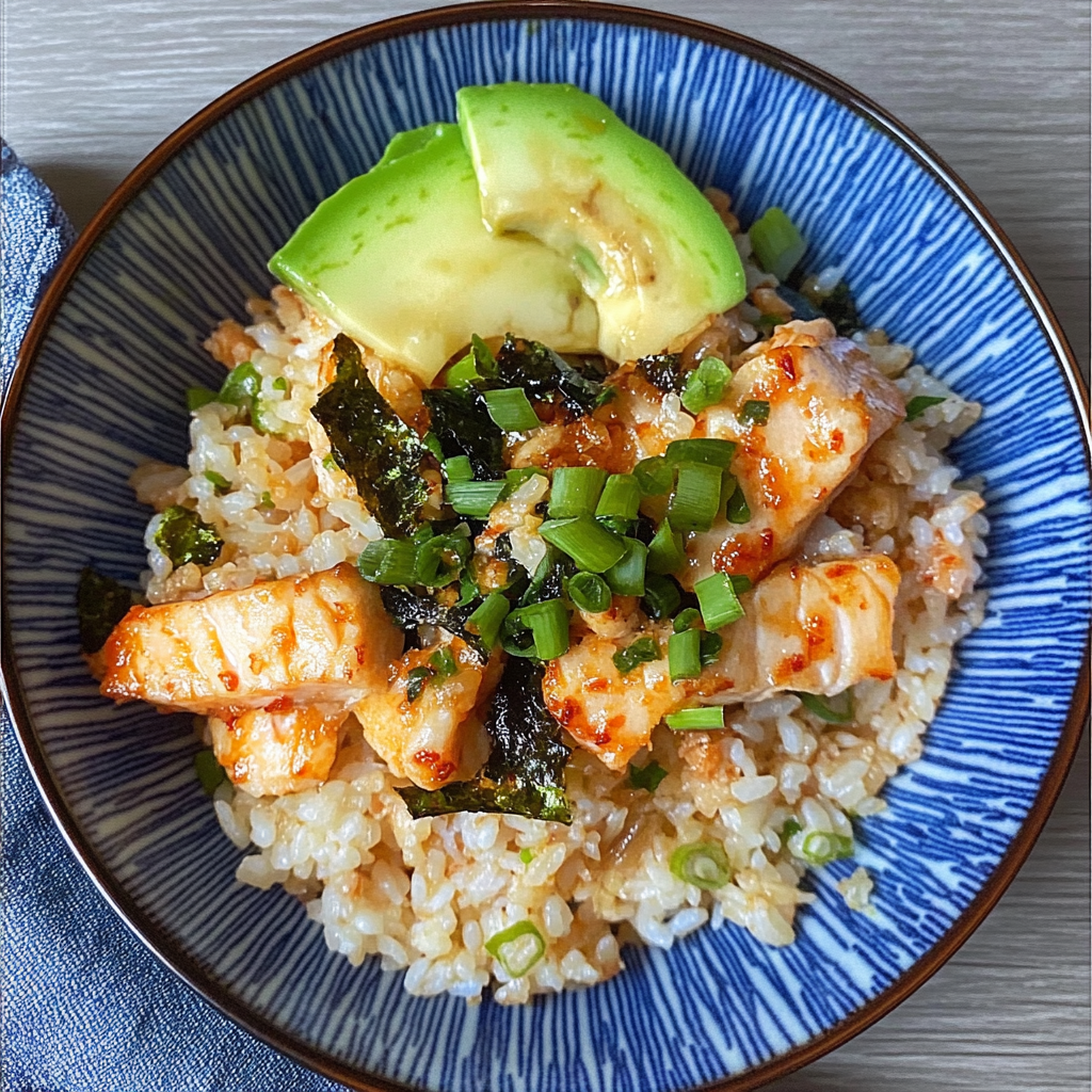 Recipe preparation for Copycat Salmon Rice Bowl