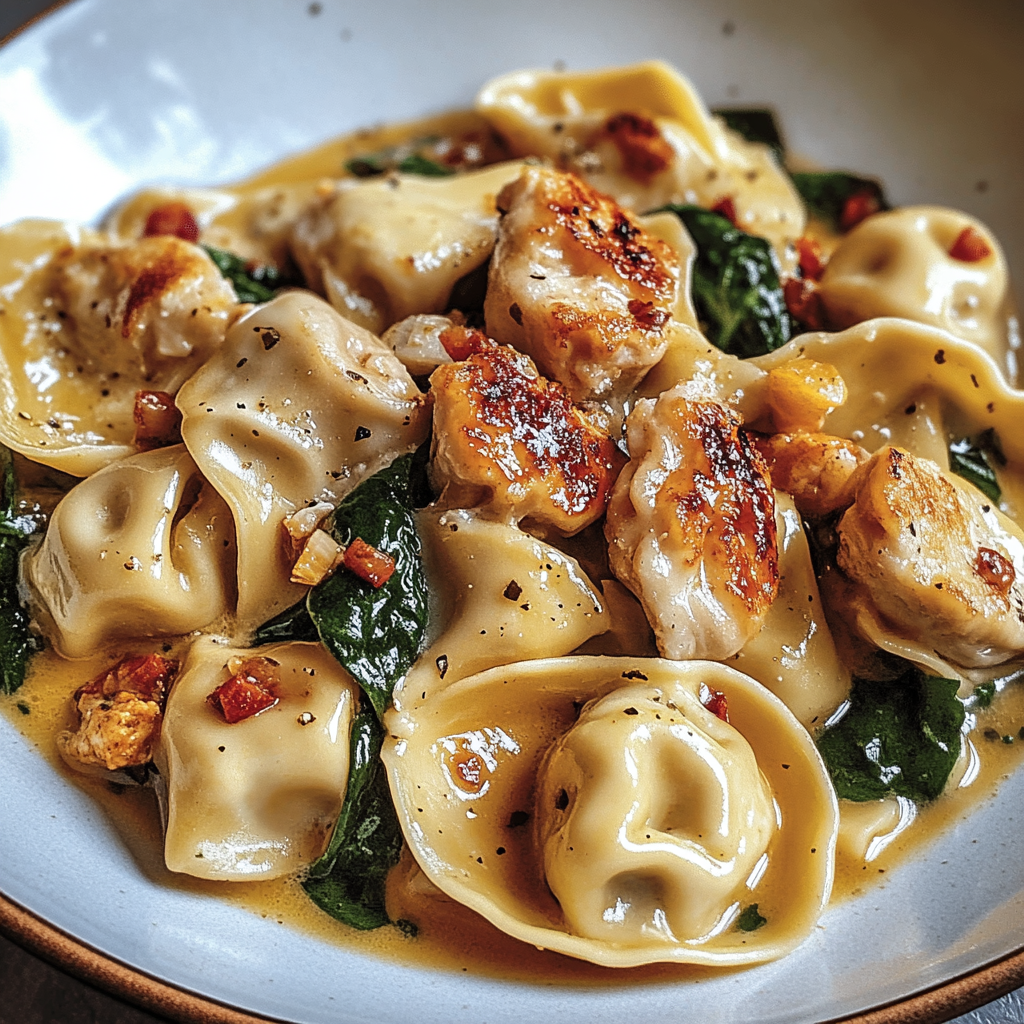 Recipe preparation for Marry Me Chicken Tortellini