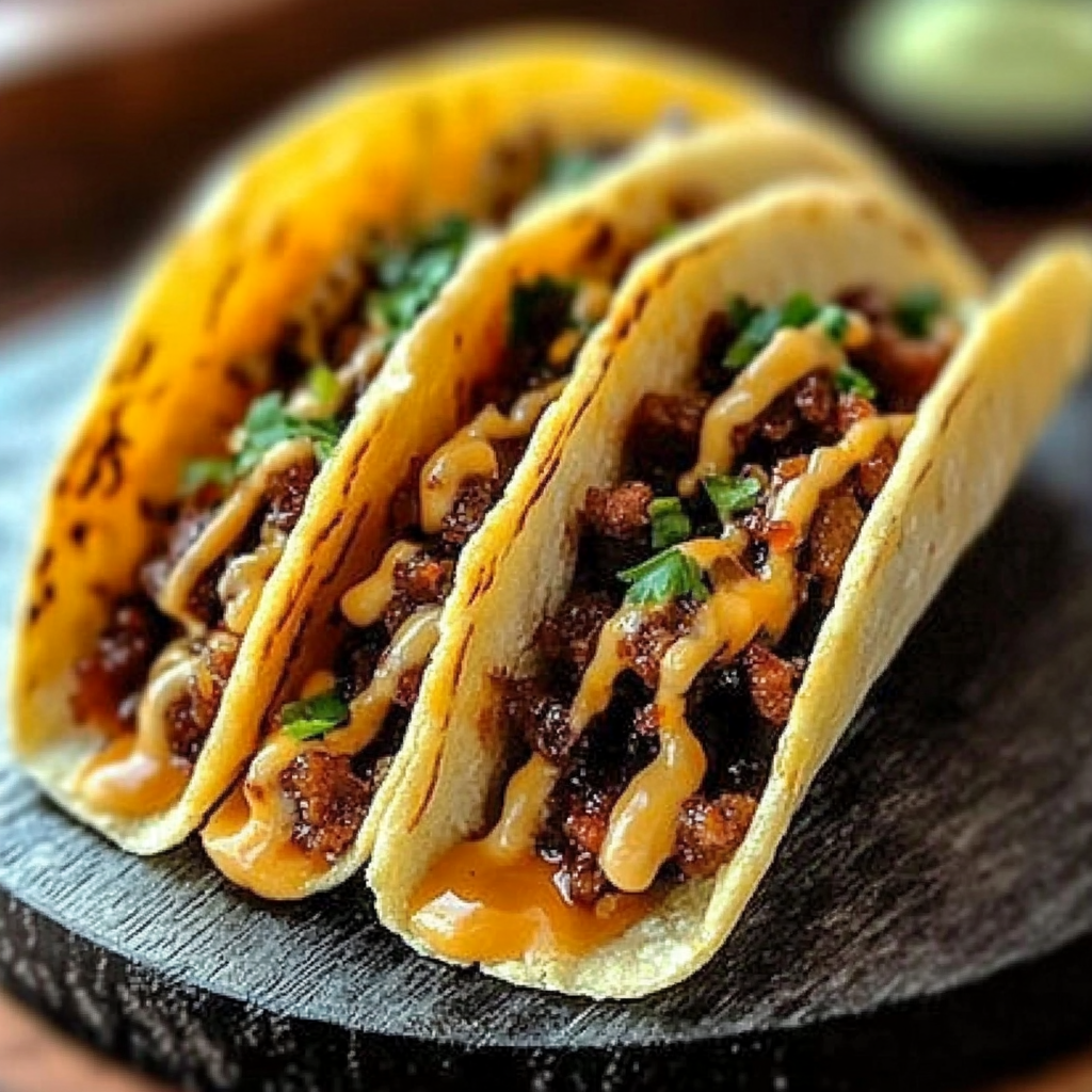 Recipe preparation for Garlic Butter Honey BBQ Beef Tacos