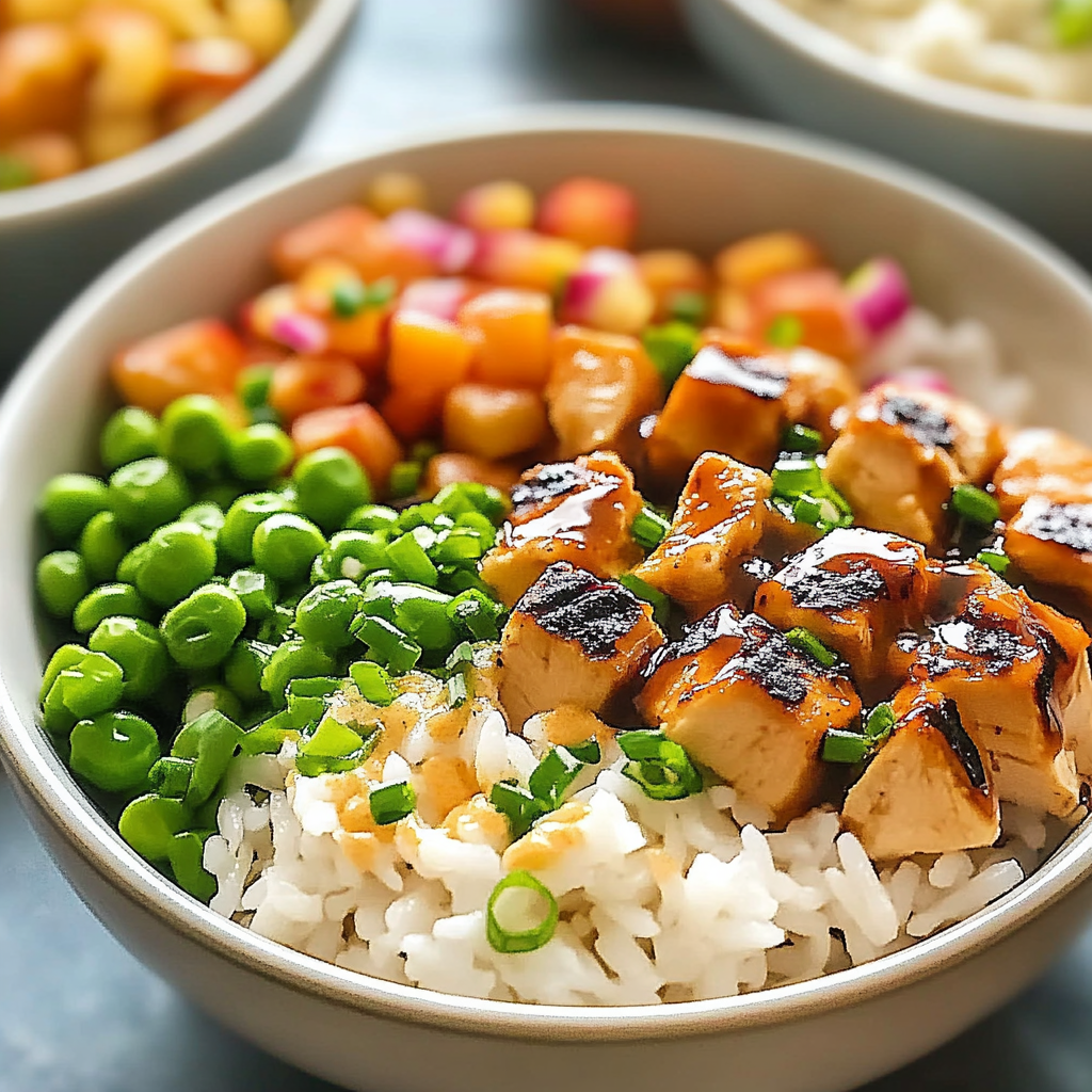 Recipe preparation for Chicken Poke Bowl