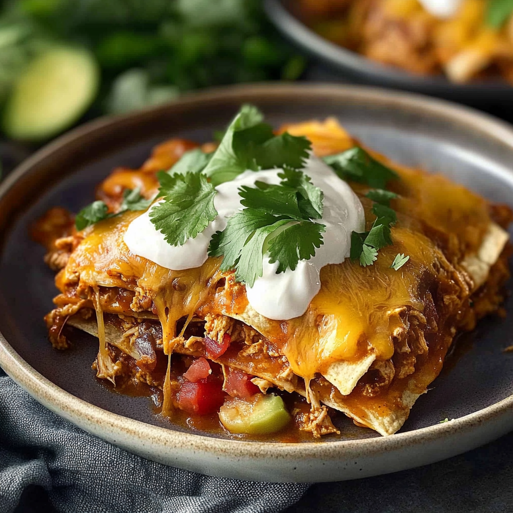 Recipe preparation for Crockpot Chicken Enchiladas Casserole