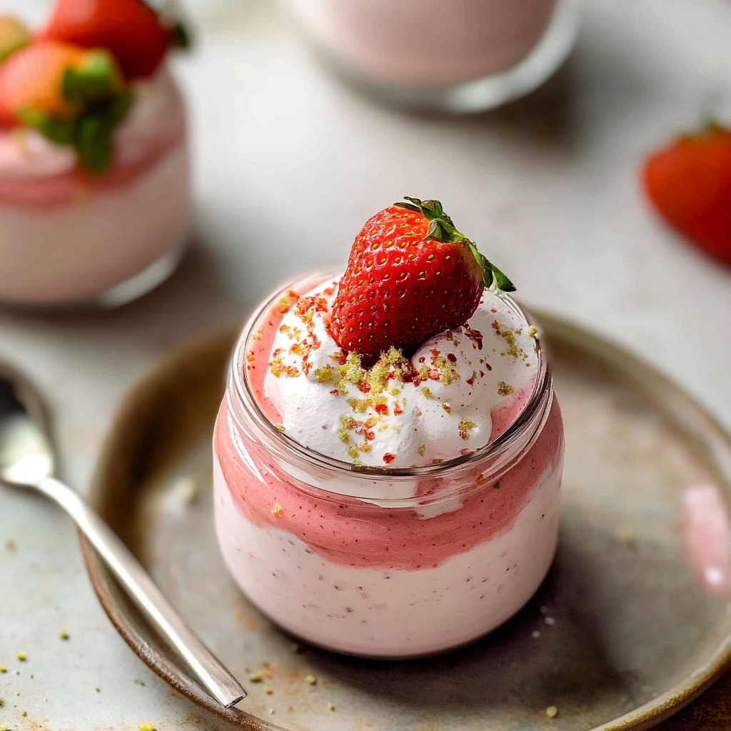 Recipe preparation for Fresh Strawberry Mousse