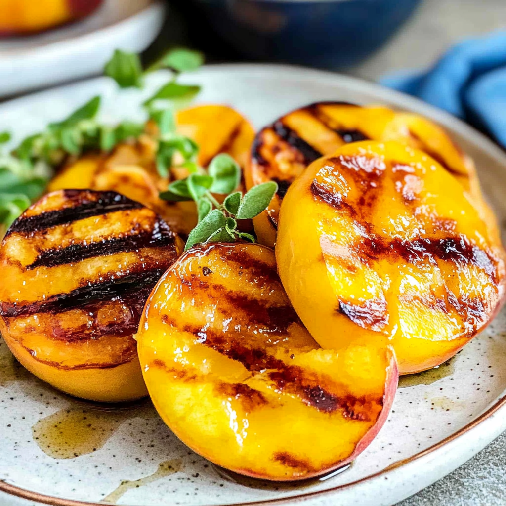 Recipe preparation for Grilled Peaches