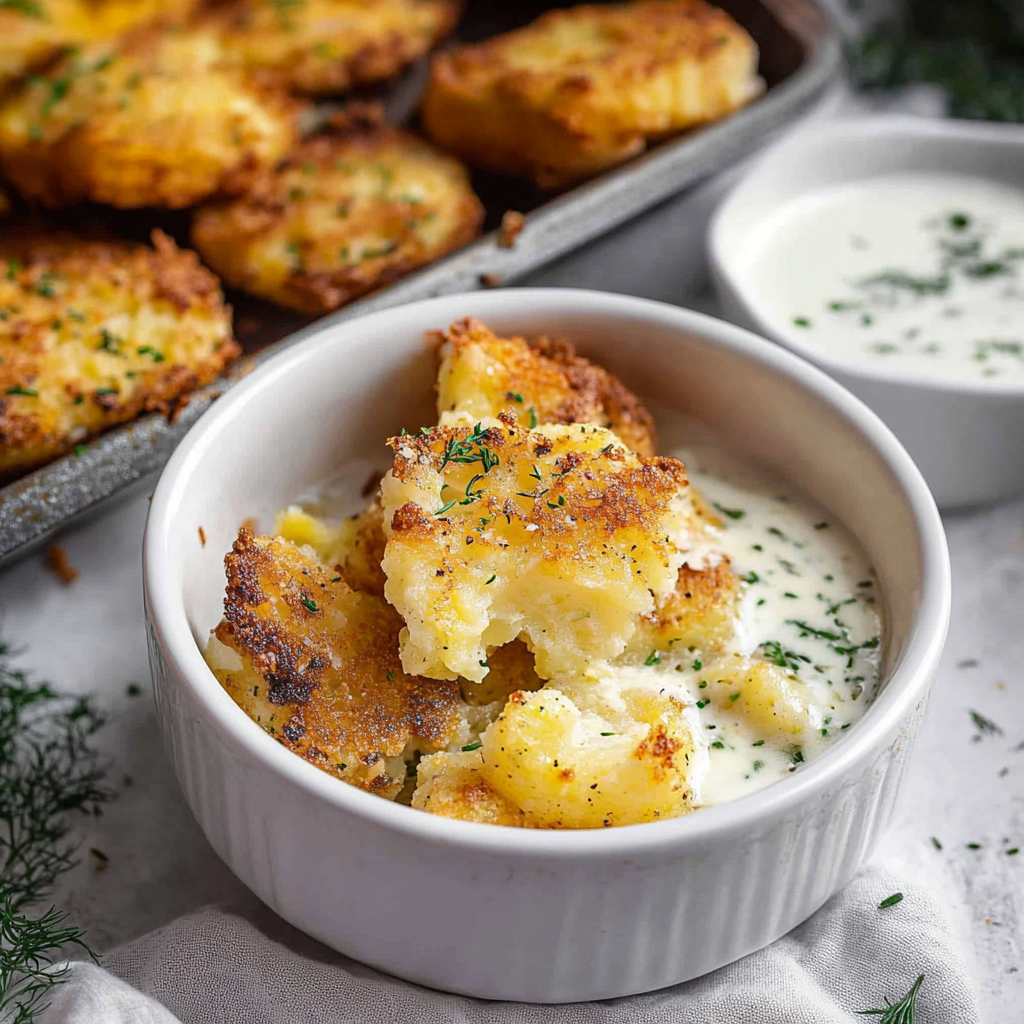 Recipe preparation for Parmesan Smashed Potatoes