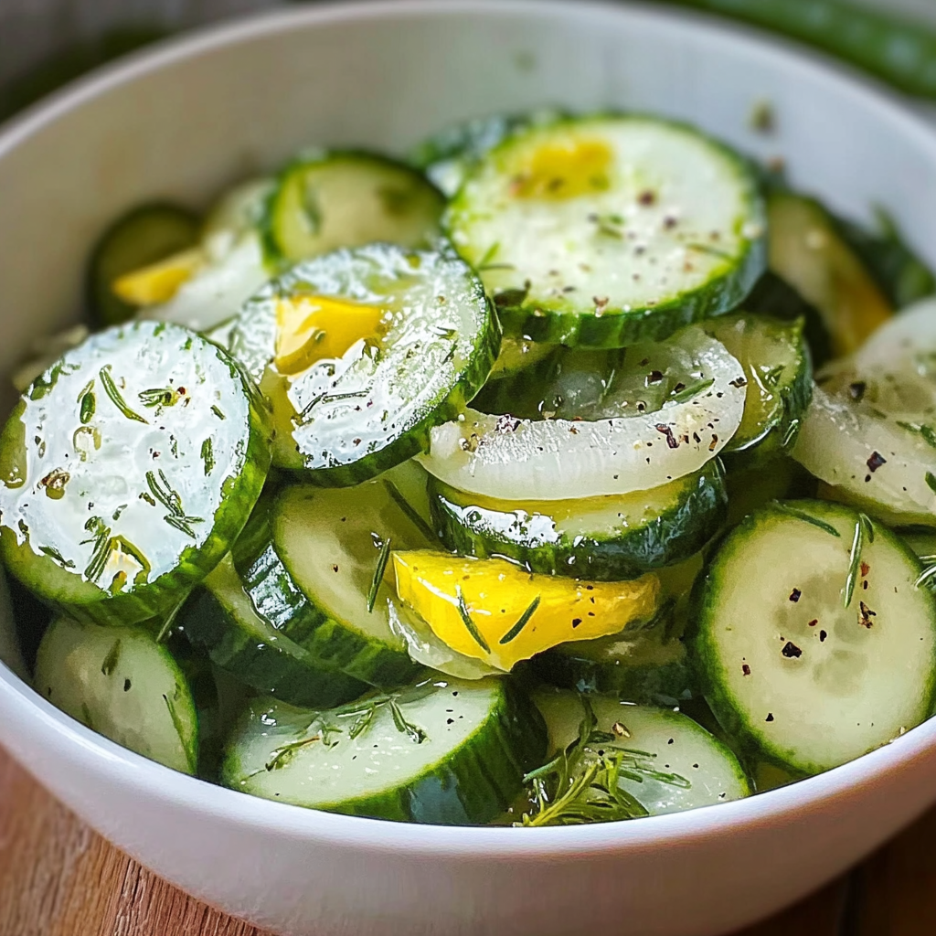 Recipe preparation for Pickle Juice Ranch Cucumber Salad