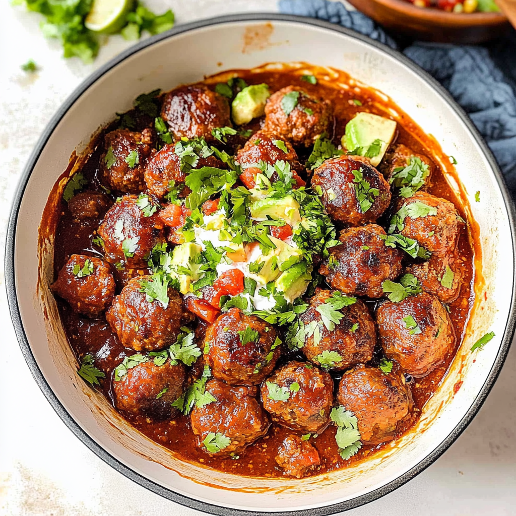 Recipe preparation for Baked Enchilada Meatballs