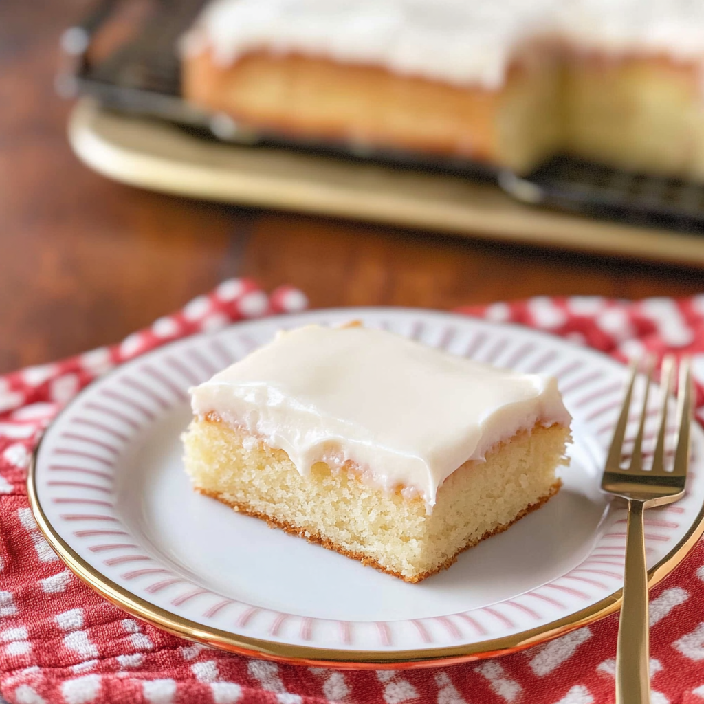 Recipe preparation for White Texas Sheet Cake