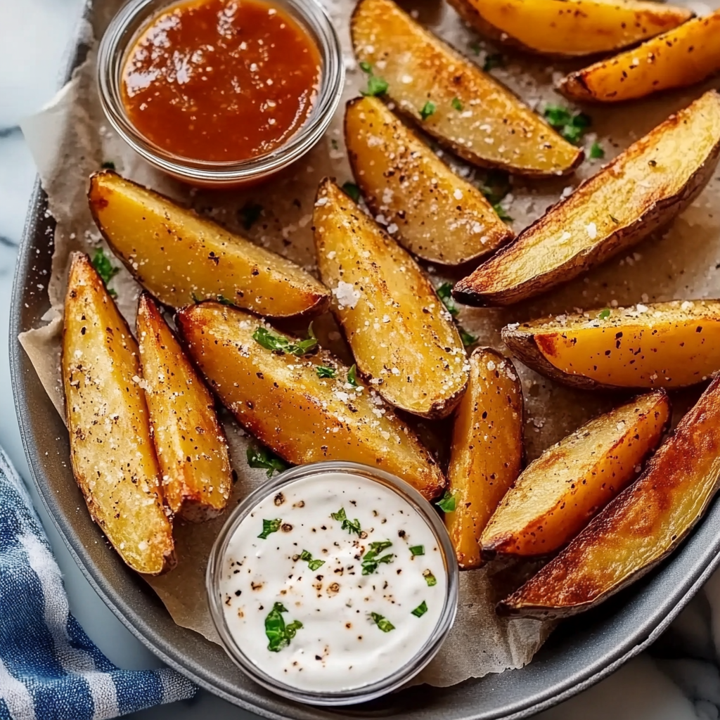 Recipe preparation for Baked Potato Wedges