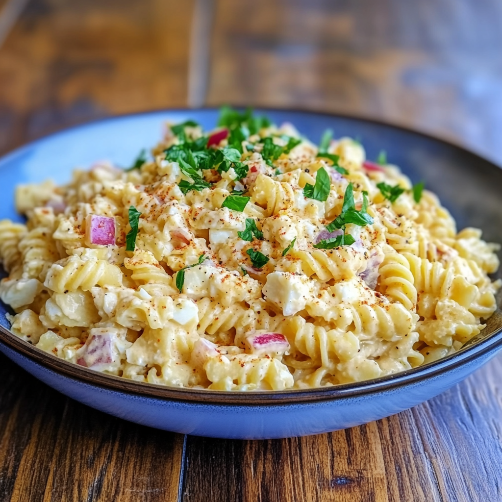 Recipe preparation for Egg Pasta Salad