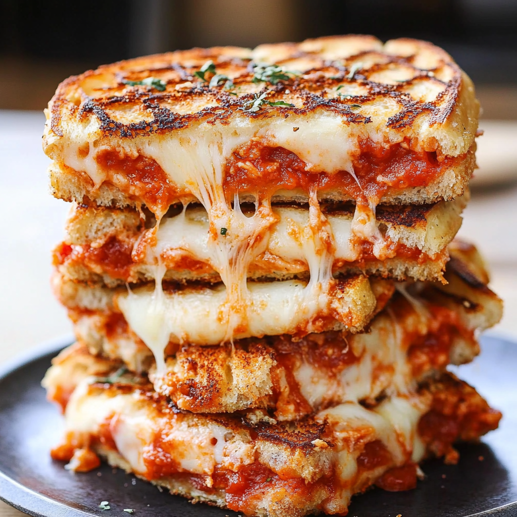 Recipe preparation for Chicken Parmesan Grilled Cheese Sandwich