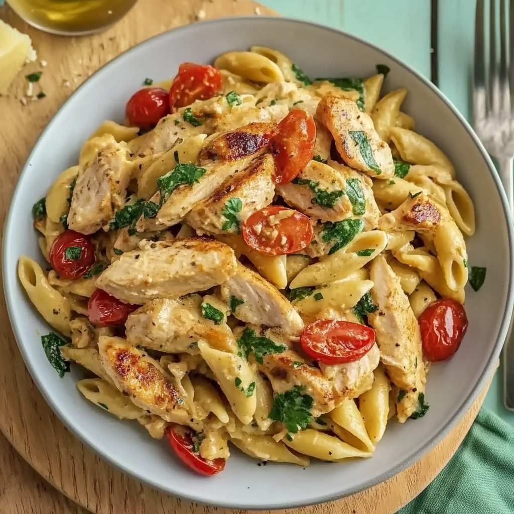 Recipe preparation for Chicken Mozzarella Pasta Recipe