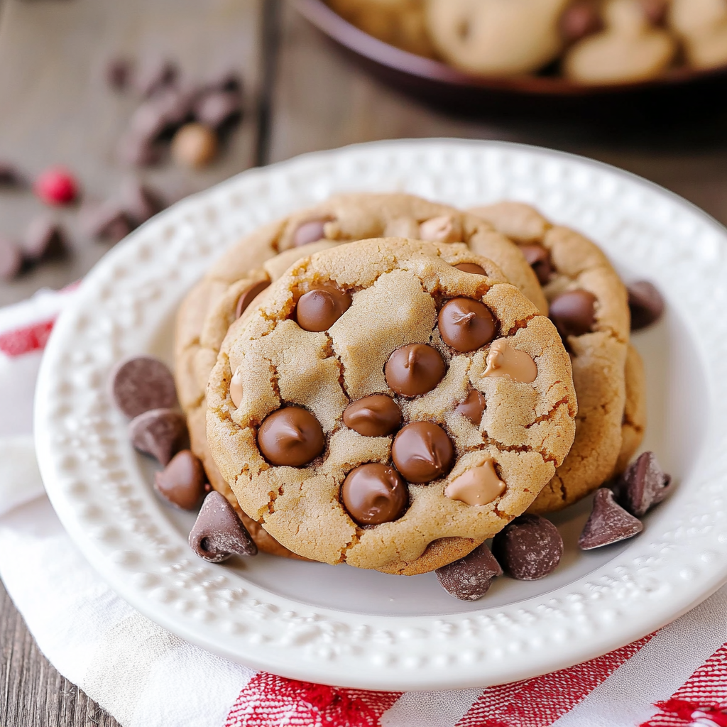 Recipe preparation for Peanut Butter Chocolate Chip Cookies