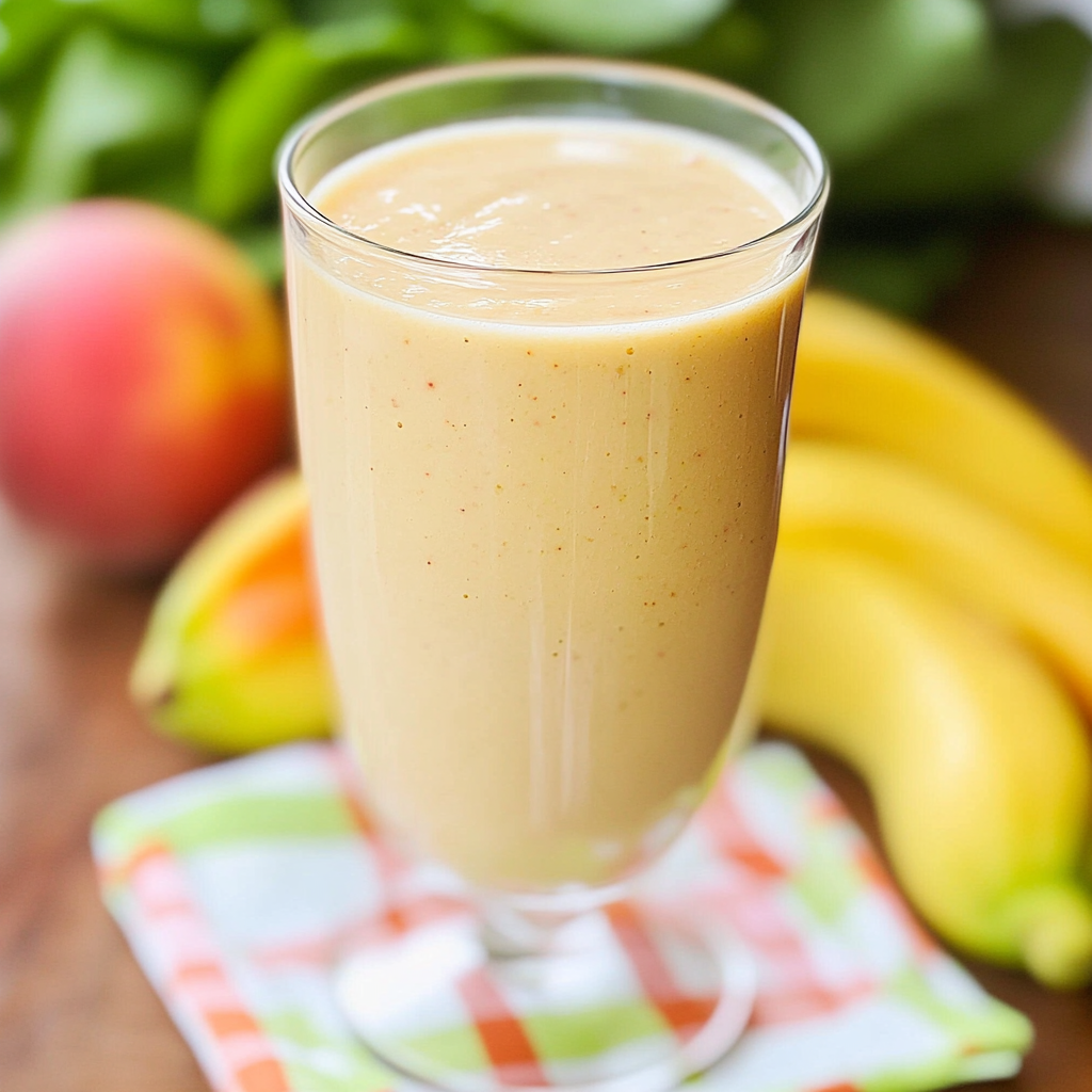 Recipe preparation for Peach Smoothie