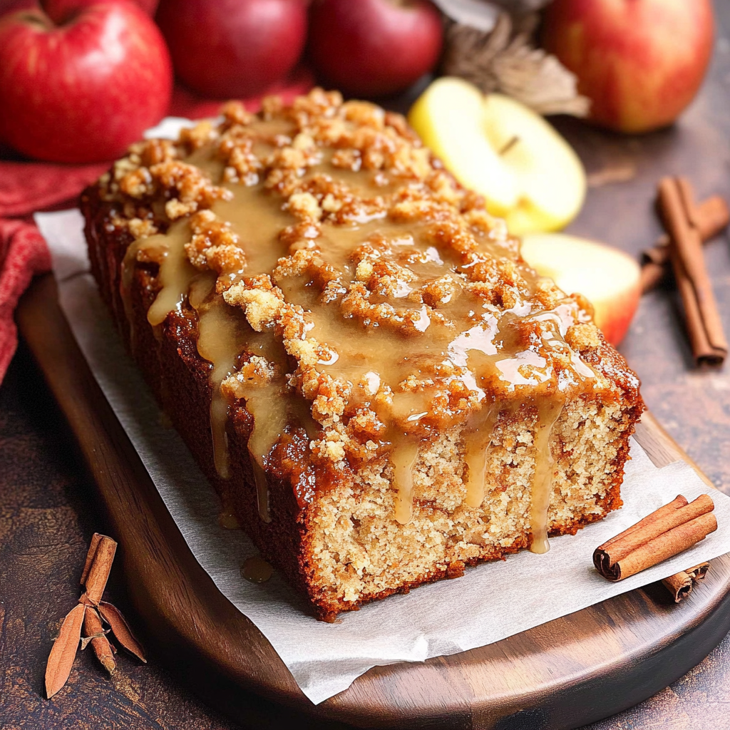 Recipe preparation for Glazed Apple Cinnamon Bread