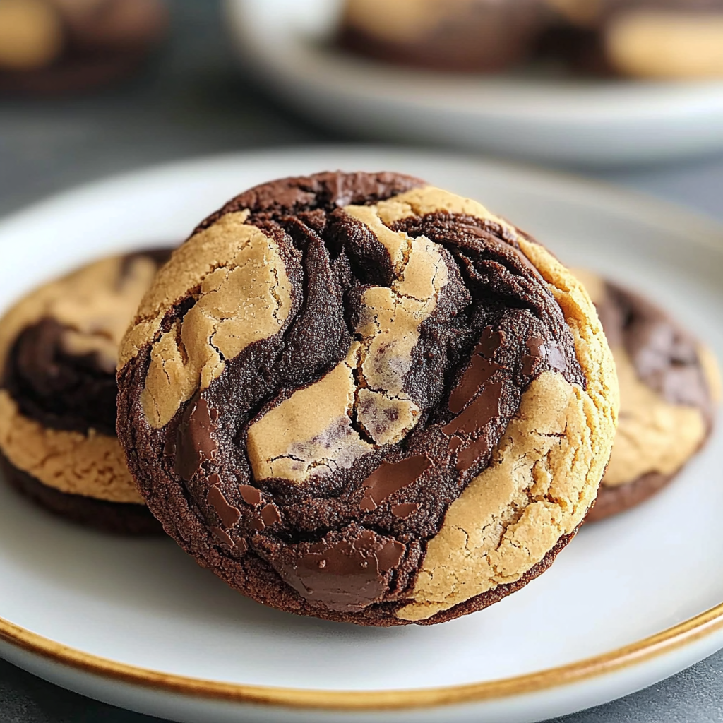 Recipe preparation for Peanut Butter Brownie Swirl Cookies