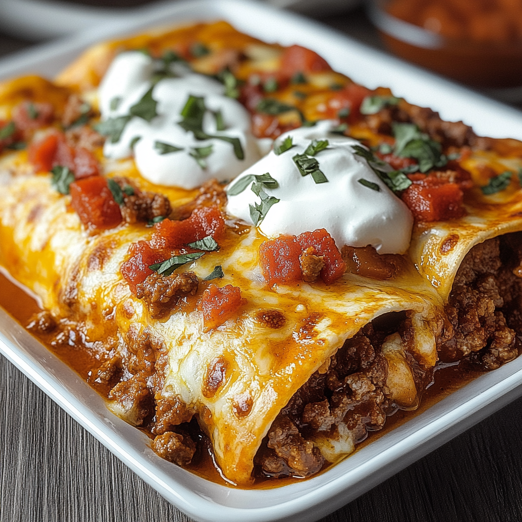 Recipe preparation for Pizza Enchiladas Pepperoni Beef