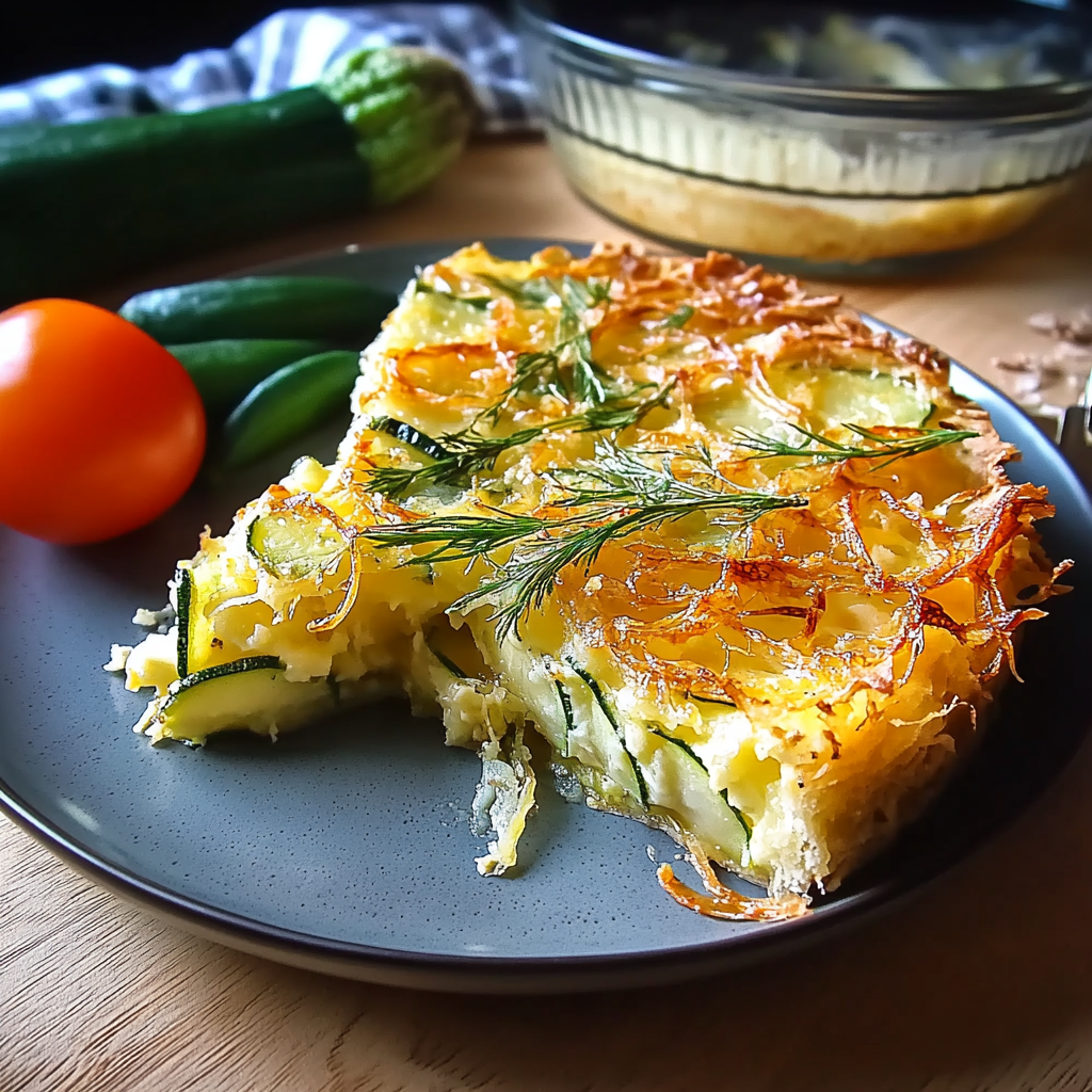 Recipe preparation for Zucchini Onion Pie